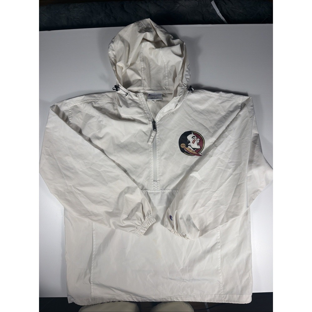 Champion Florida State Seminoles Pullover Windbreaker Jacket Large Hood